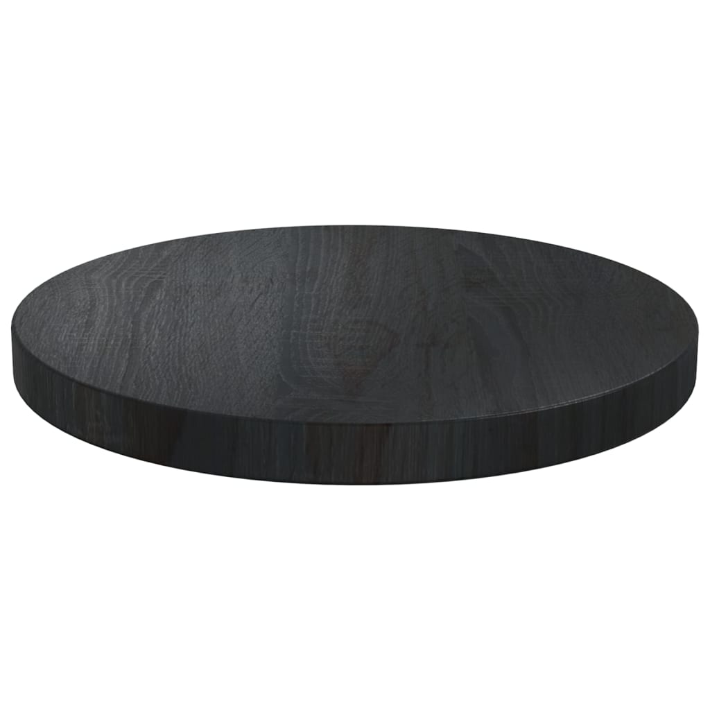 Tafelblad Ø30X2,5 Cm Massief Grenenhout Zwart
