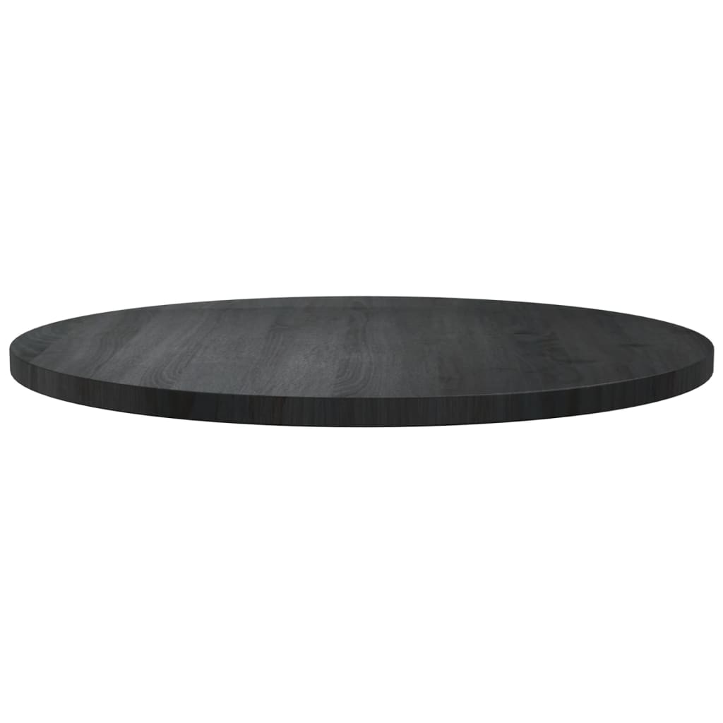 Tafelblad Ø70X2,5 Cm Massief Grenenhout Zwart