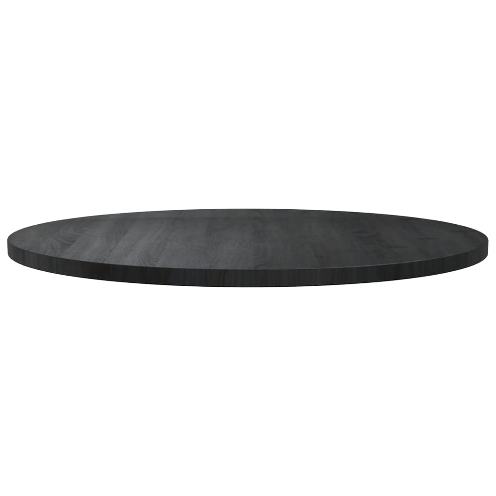 Tafelblad Ø80X2,5 Cm Massief Grenenhout Zwart