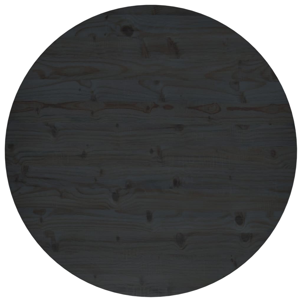 Tafelblad Ø90X2,5 Cm Massief Grenenhout Zwart