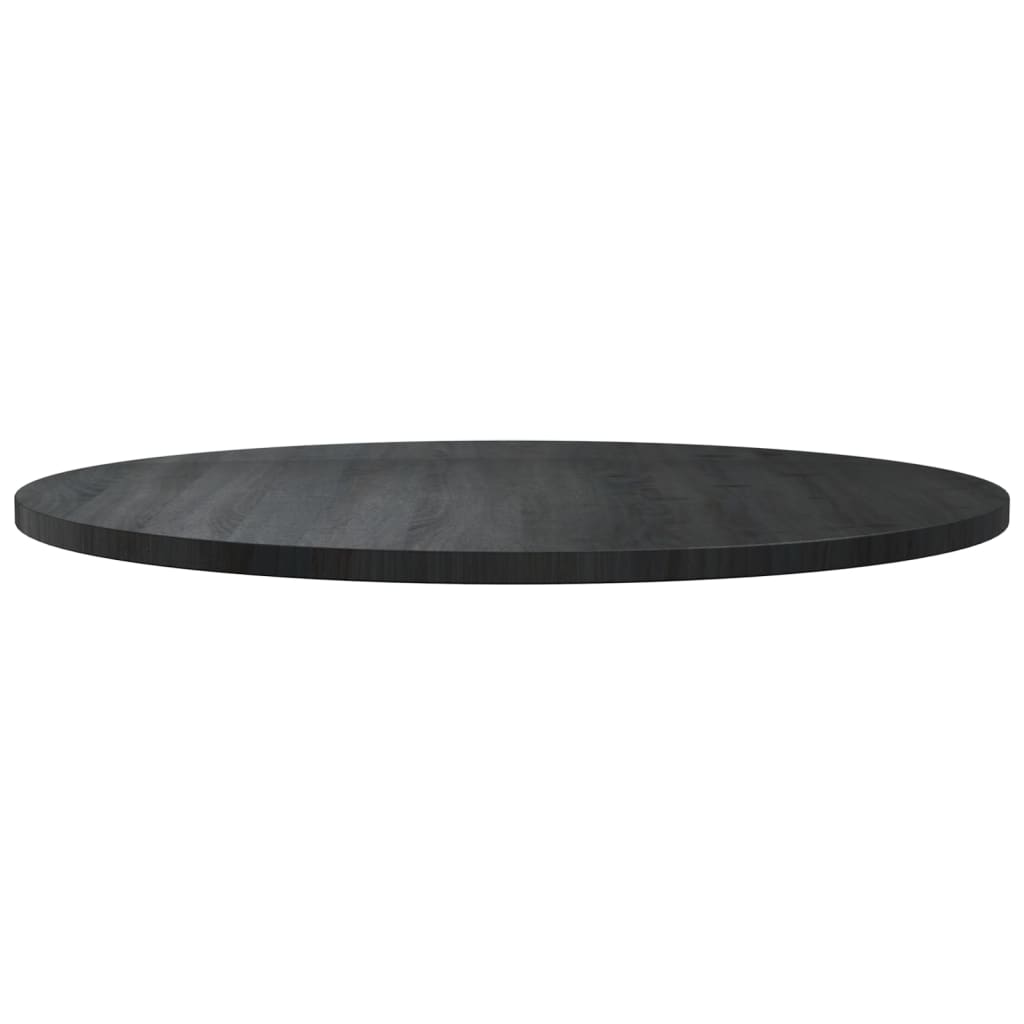 Tafelblad Ø90X2,5 Cm Massief Grenenhout Zwart