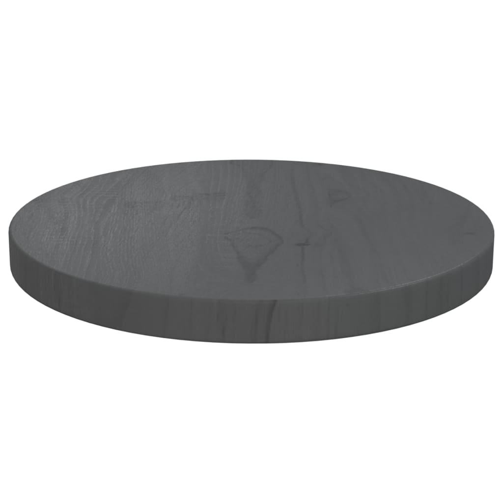 Tafelblad Ø30X2,5 Cm Massief Grenenhout Grijs