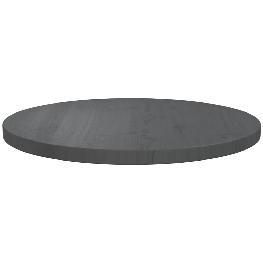 Tafelblad Ø50X2,5 Cm Massief Grenenhout Grijs