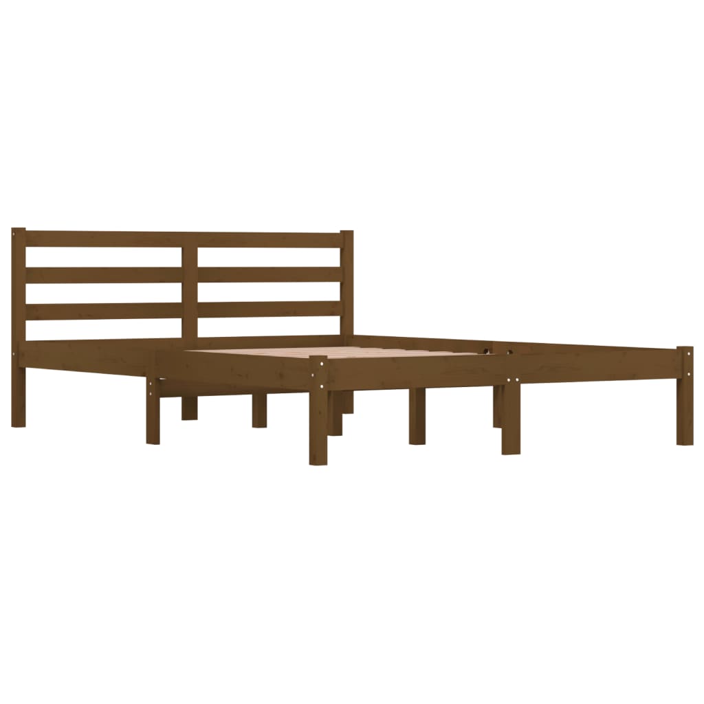 Bedframe Grenenhout Honingbruin 135X190 Cm 4Ft6 Double