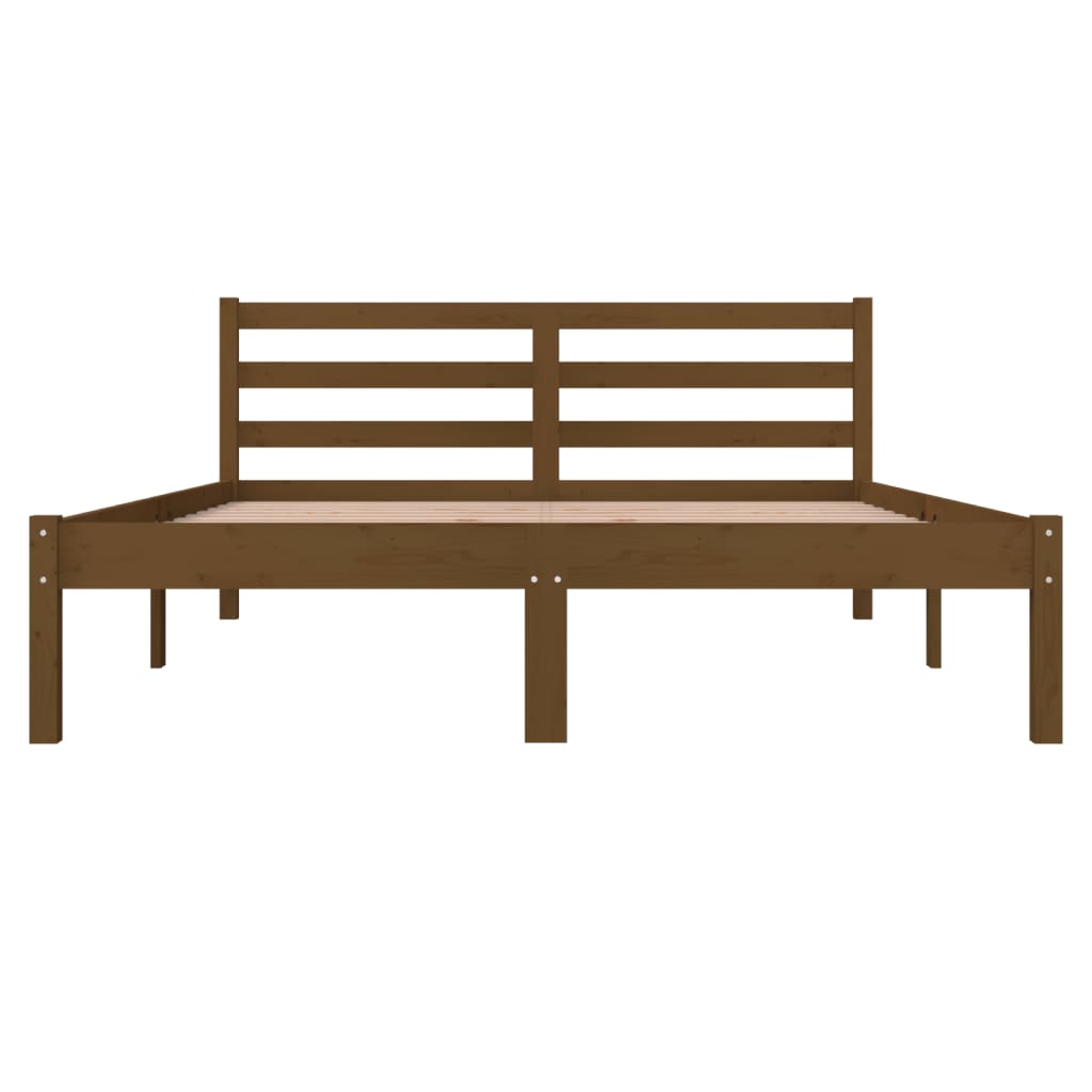 Bedframe Grenenhout Honingbruin 135X190 Cm 4Ft6 Double