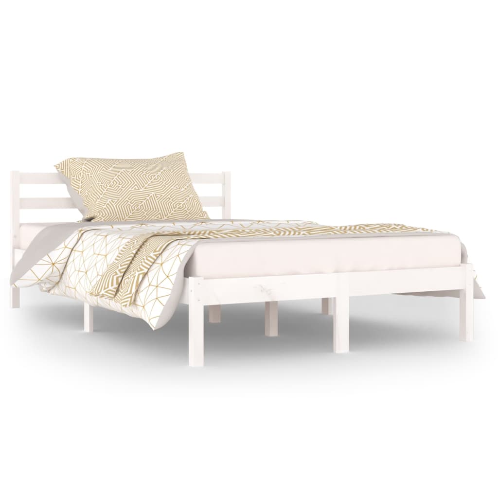 Bedframe Massief Grenenhout Wit 120X200 Cm