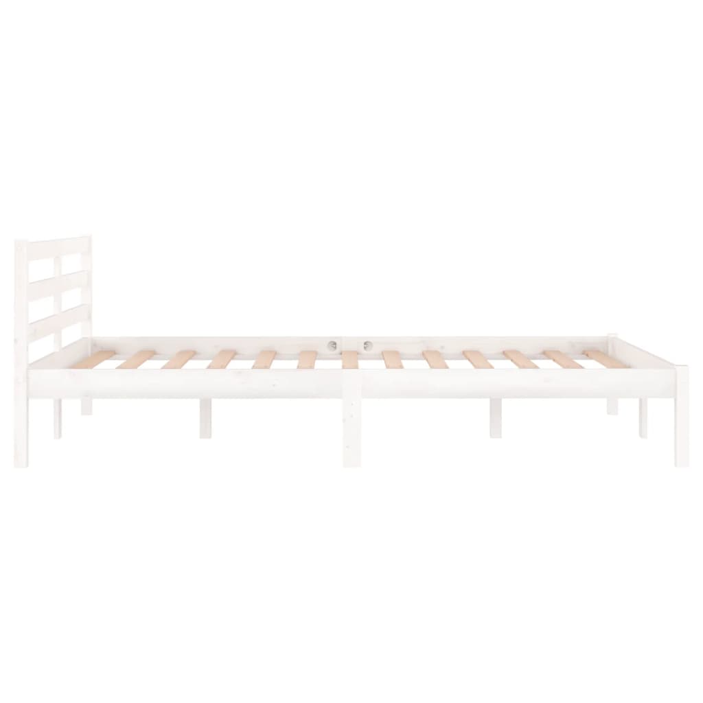 Bedframe Massief Grenenhout Wit 120X200 Cm