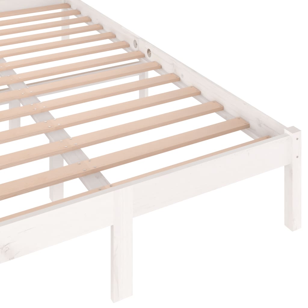 Bedframe Massief Grenenhout Wit 120X200 Cm