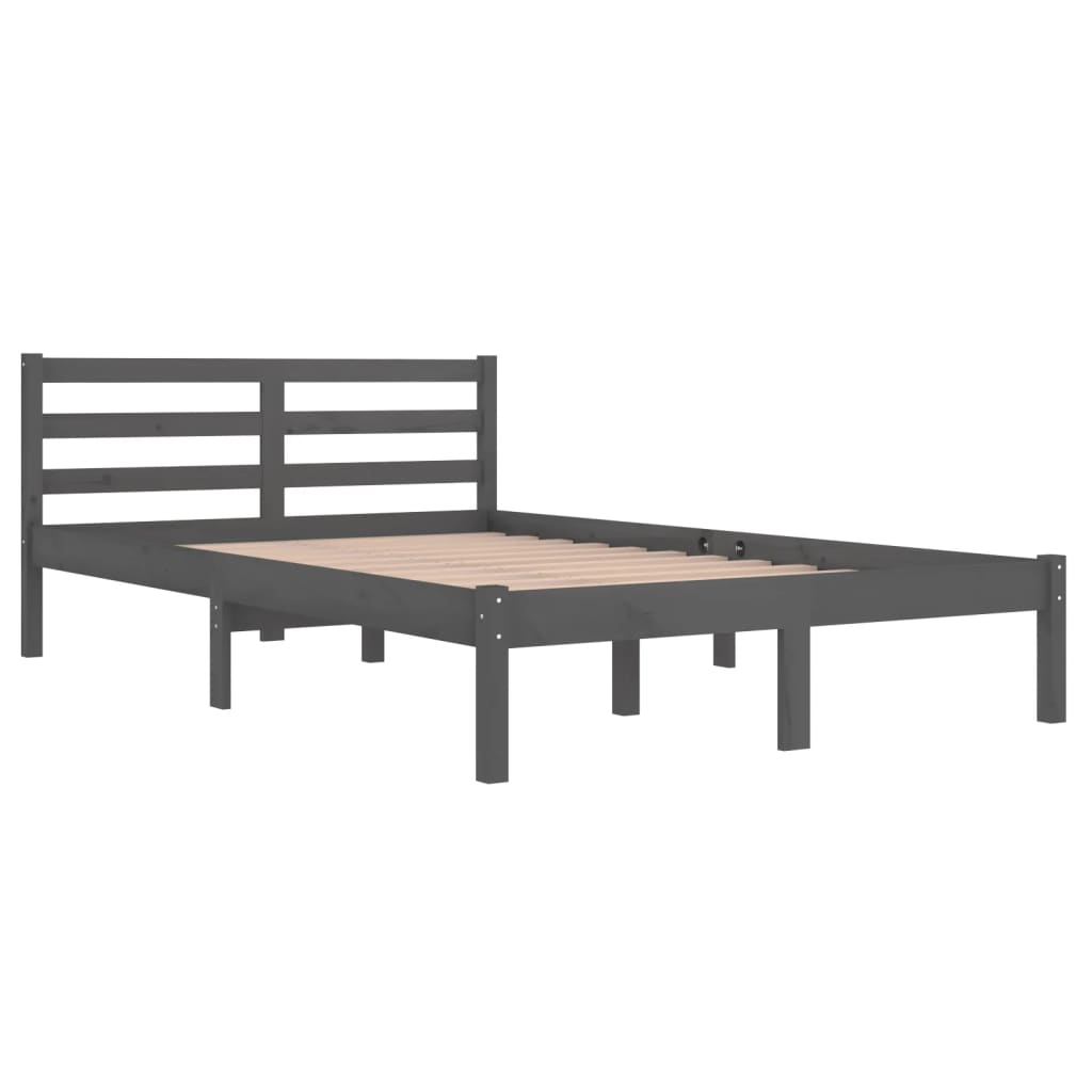 Bedframe Massief Grenenhout Grijs 120X200 Cm