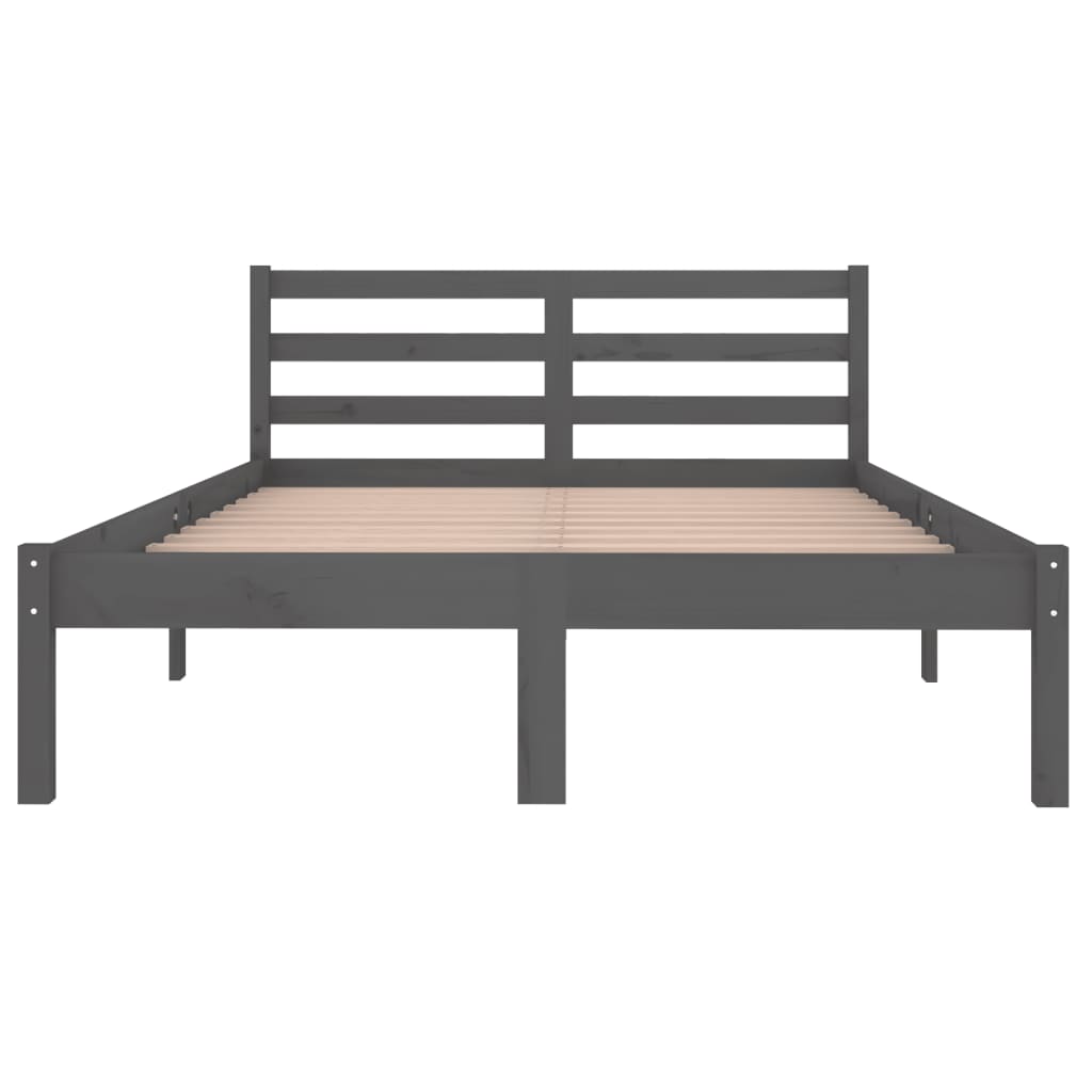 Bedframe Massief Grenenhout Grijs 120X200 Cm