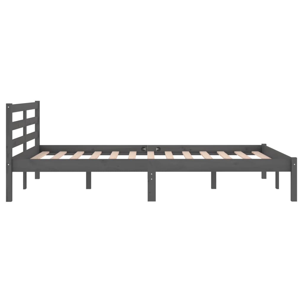 Bedframe Massief Grenenhout Grijs 120X200 Cm