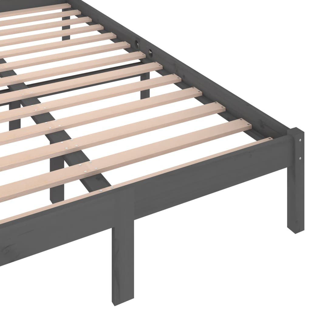 Bedframe Massief Grenenhout Grijs 120X200 Cm