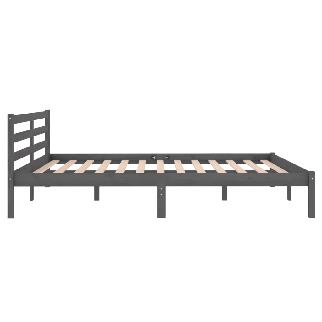 Bedframe Massief Grenenhout Grijs 160X200 Cm