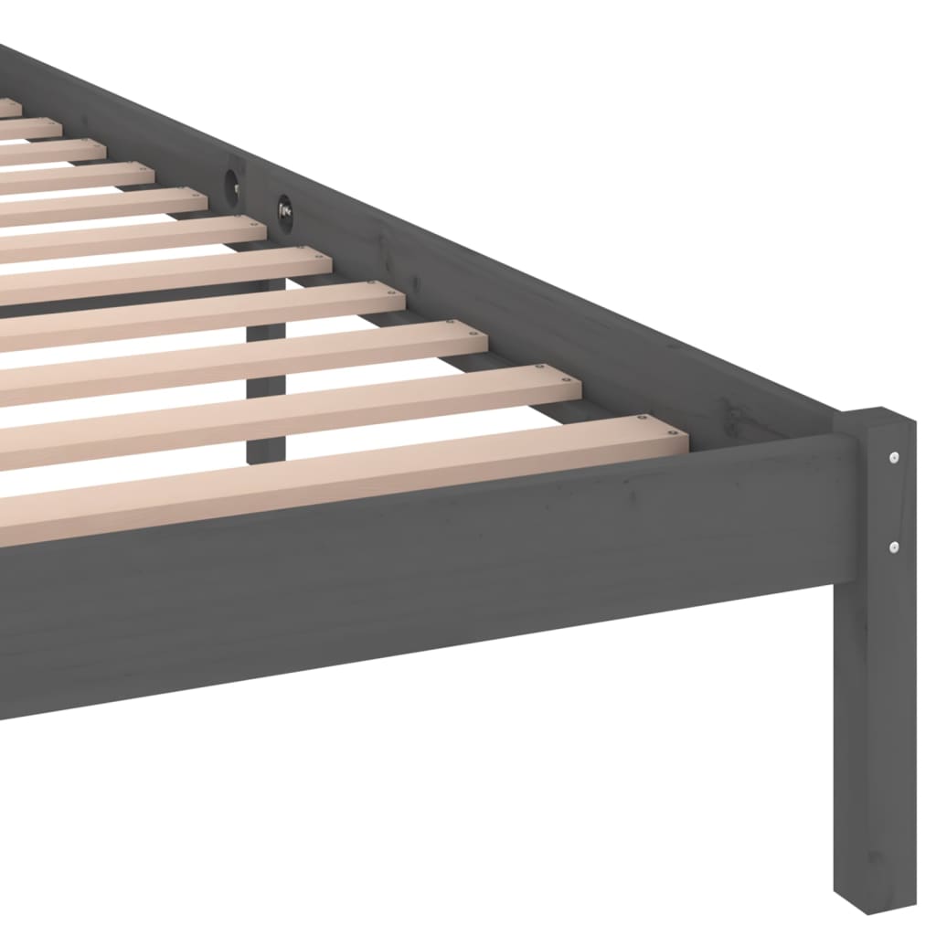 Bedframe Massief Grenenhout Grijs 160X200 Cm