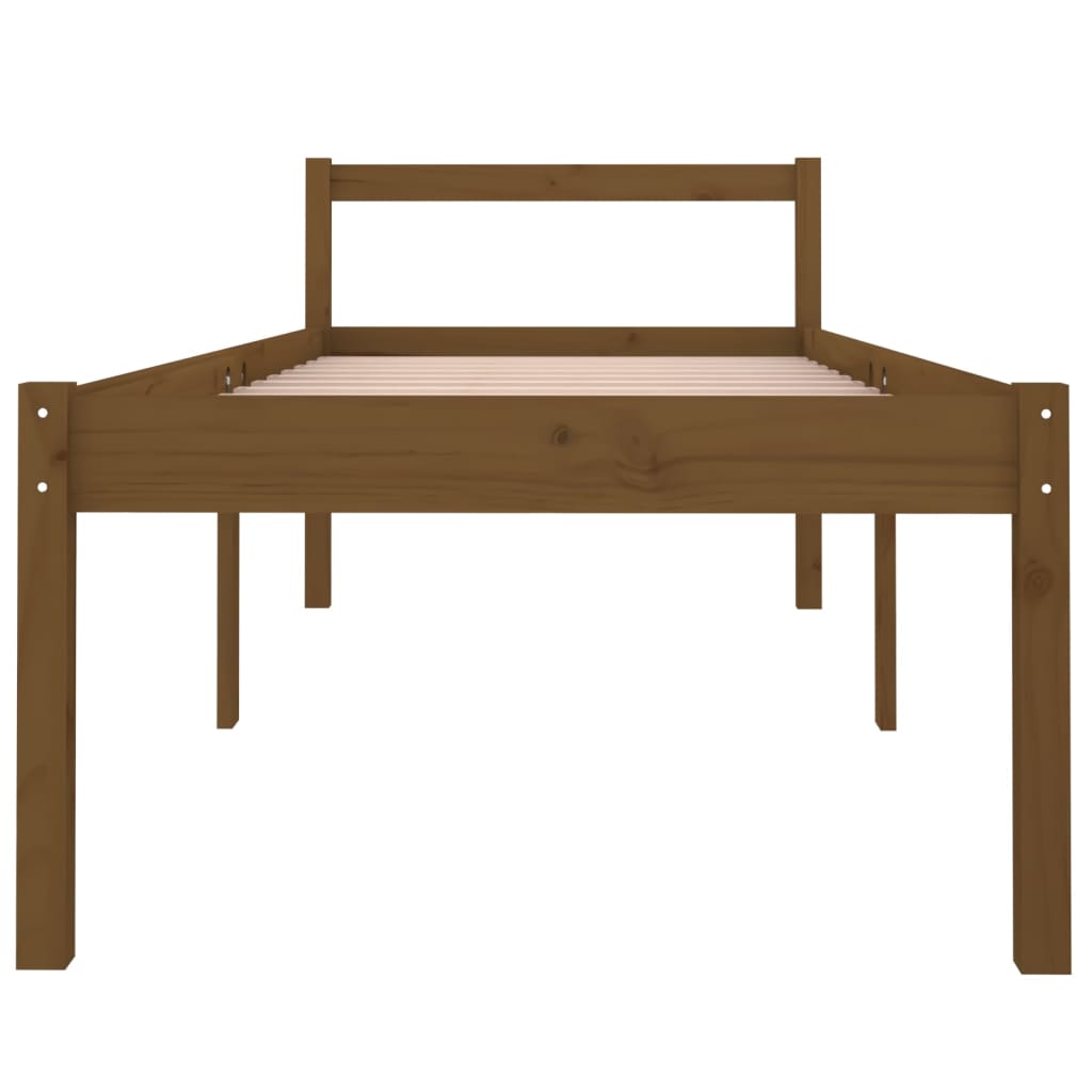 Bedframe Massief Hout Honingbruin 75X190 Cm 2Ft6 Small Single