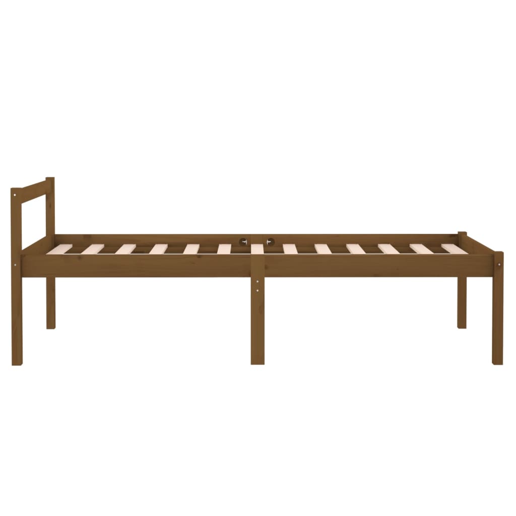 Bedframe Massief Hout Honingbruin 75X190 Cm 2Ft6 Small Single