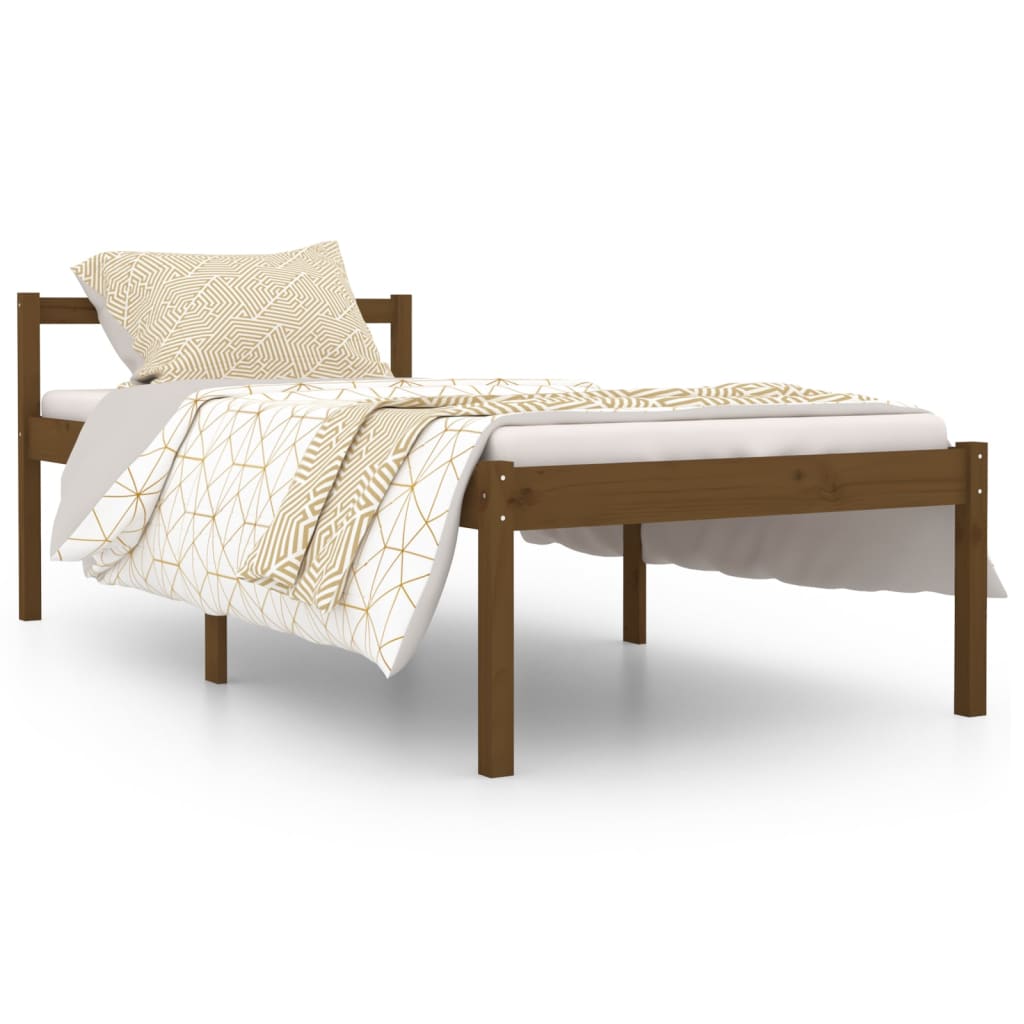 Bedframe Massief Grenenhout Honingbruin 90X190 Cm 3Ft Single