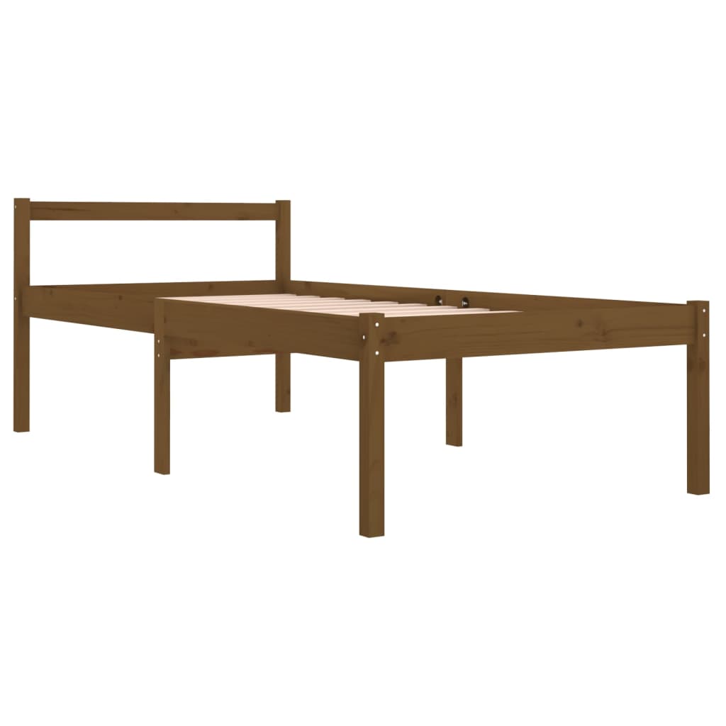 Bedframe Massief Grenenhout Honingbruin 90X190 Cm 3Ft Single