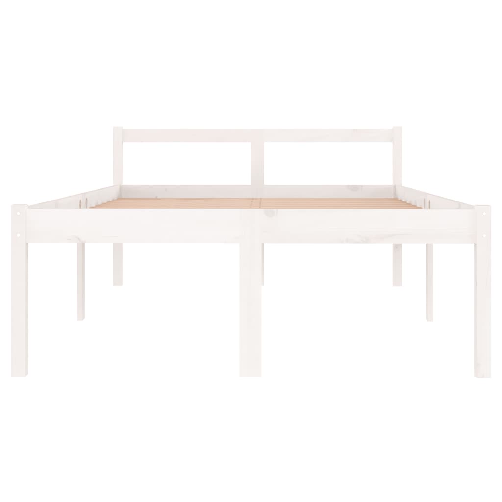 Bedframe Massief Hout Wit 120X190 Cm 4Ft Small Double