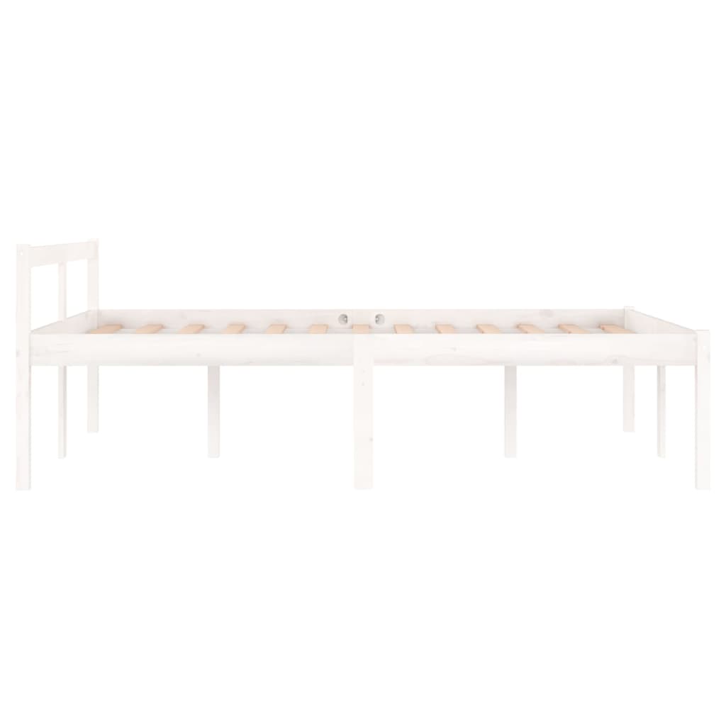 Bedframe Massief Hout Wit 120X190 Cm 4Ft Small Double