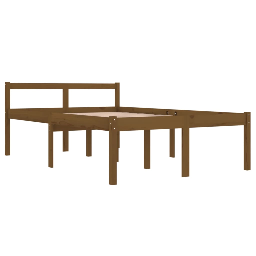 Bedframe Massief Hout Honingbruin 120X190 Cm 4Ft Small Double