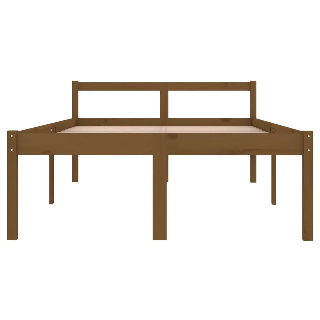 Bedframe Massief Hout Honingbruin 120X190 Cm 4Ft Small Double