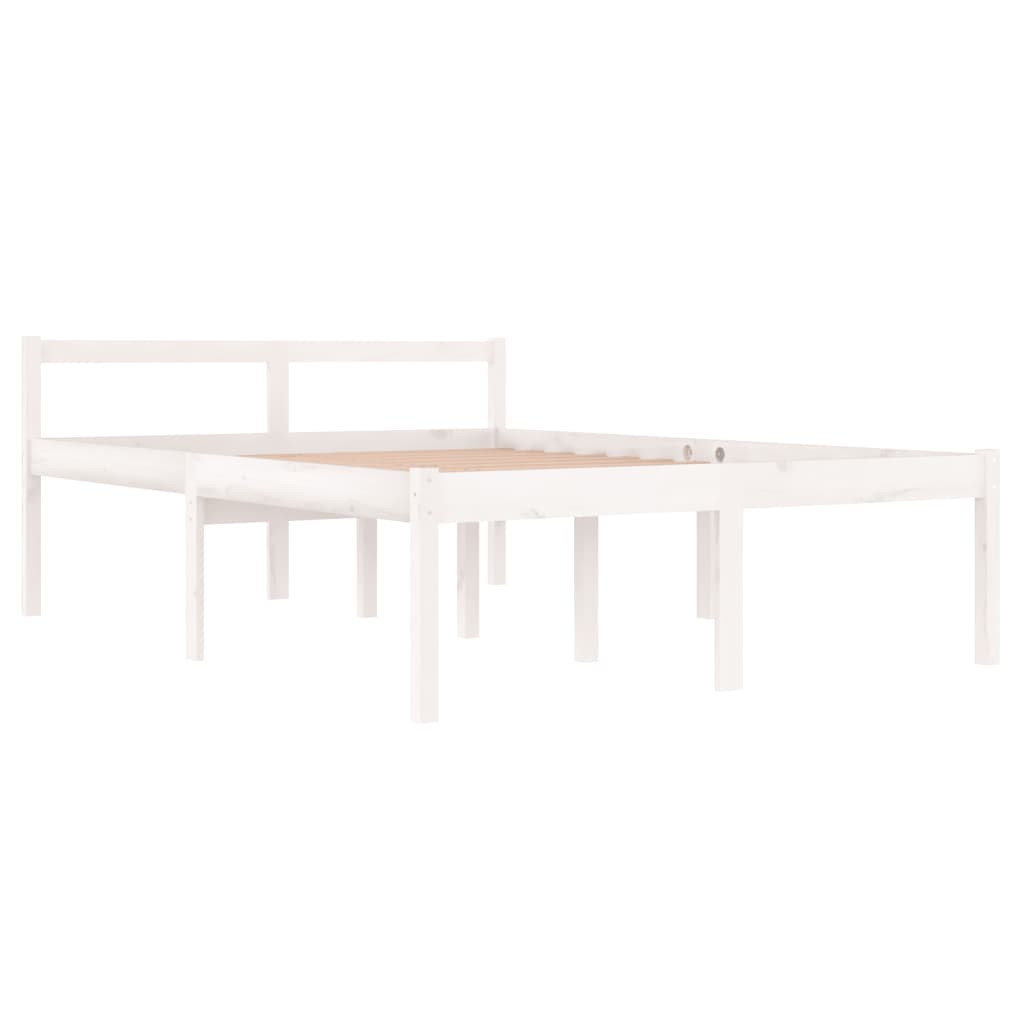 Bedframe Massief Grenenhout Wit 135X190 Cm 4Ft6 Double