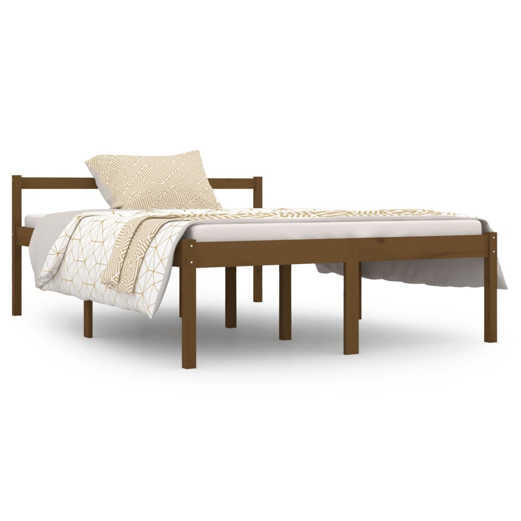 Bedframe Massief Grenenhout Honingbruin 135X190 Cm 4Ft6 Double