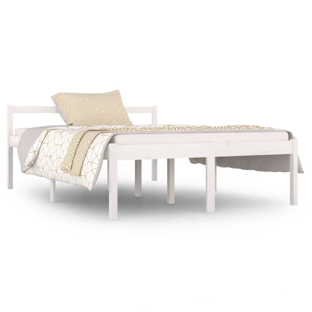 Bedframe Massief Grenenhout Wit 140X190 Cm