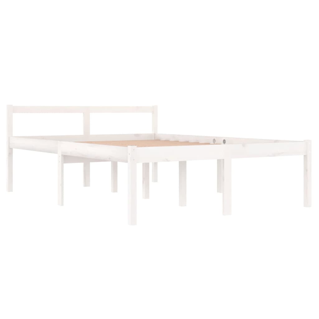 Bedframe Massief Grenenhout Wit 140X190 Cm