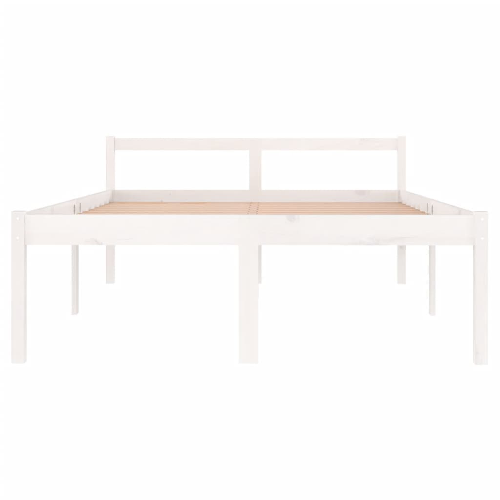 Bedframe Massief Grenenhout Wit 140X190 Cm