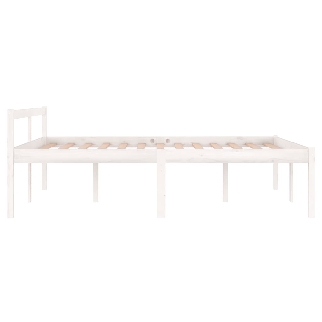 Bedframe Massief Grenenhout Wit 140X190 Cm