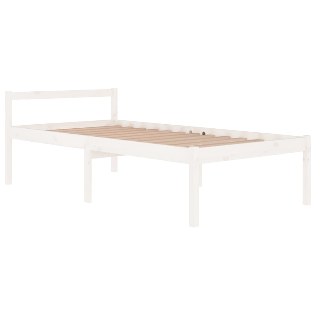 Bedframe Massief Grenenhout Wit 100X200 Cm