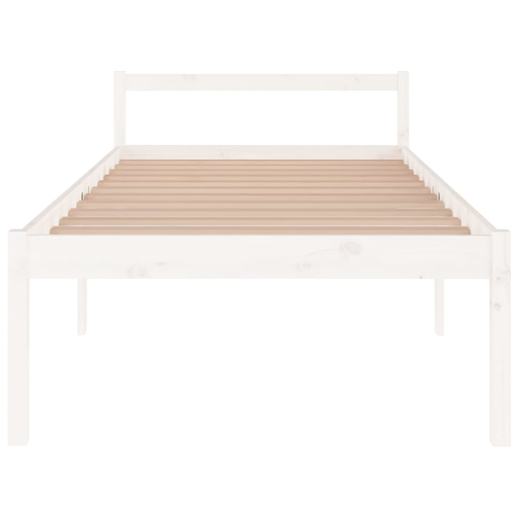 Bedframe Massief Grenenhout Wit 100X200 Cm