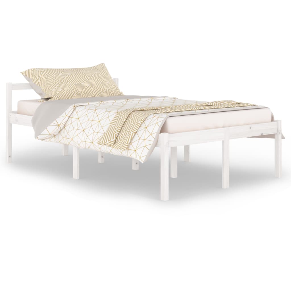 Bedframe Massief Grenenhout Wit 120X200 Cm