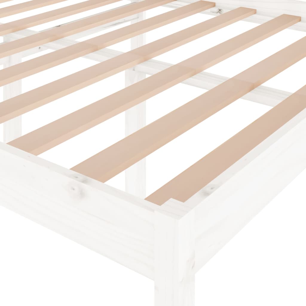 Bedframe Massief Grenenhout Wit 120X200 Cm