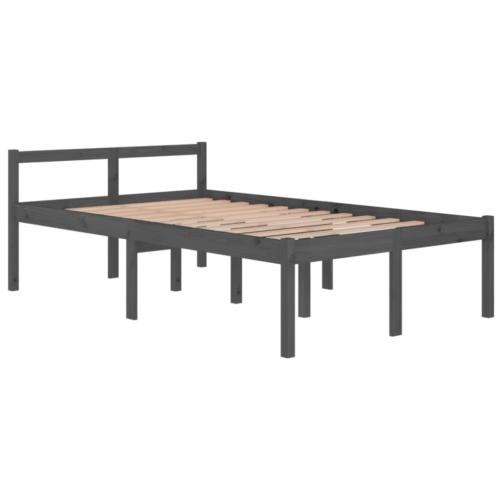 Bedframe Massief Grenenhout Grijs 120X200 Cm