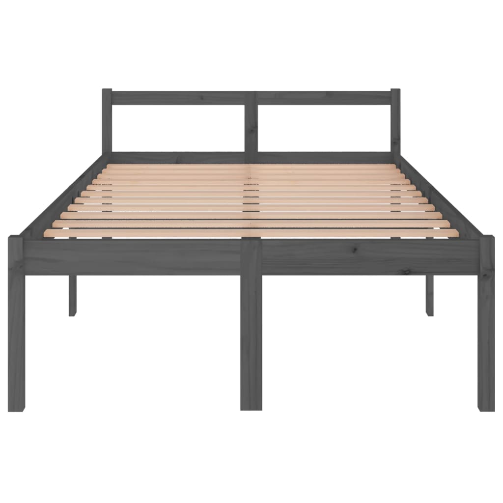 Bedframe Massief Grenenhout Grijs 120X200 Cm