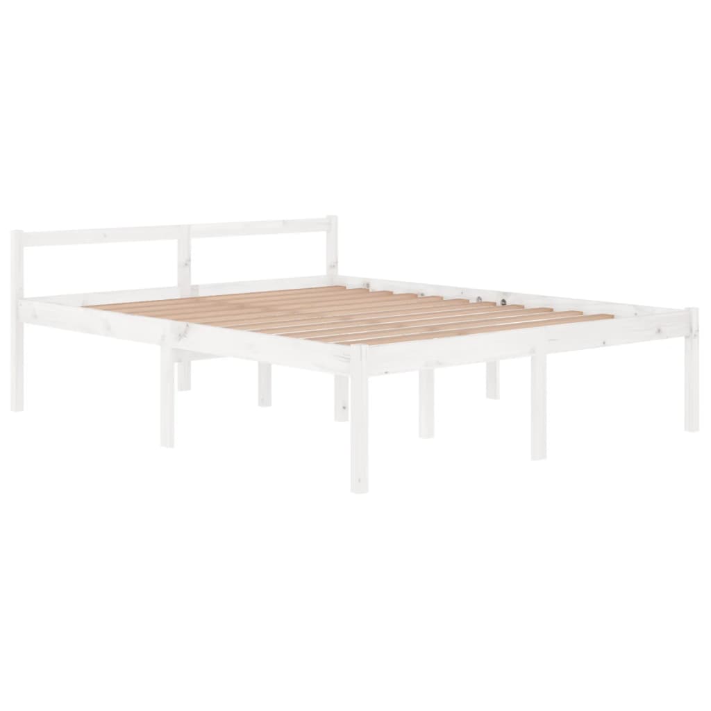 Bedframe Massief Grenenhout Wit 160X200 Cm