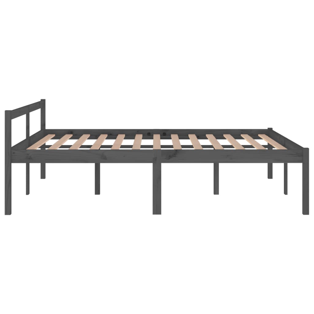 Bedframe Massief Grenenhout Grijs 160X200 Cm