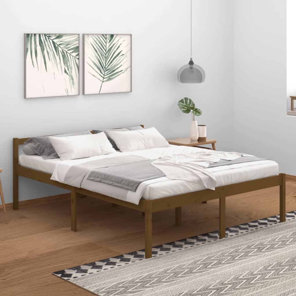 Bedframe Massief Grenenhout Honingbruin 160X200 Cm