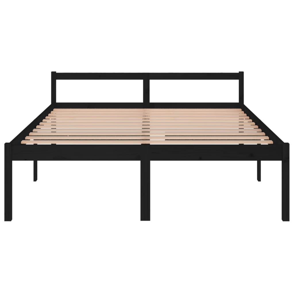 Bedframe Massief Grenenhout Zwart 160X200 Cm