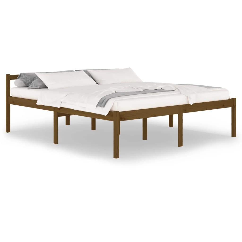 Bedframe Grenenhout Honingbruin 180X200 Cm 6Ft Super King