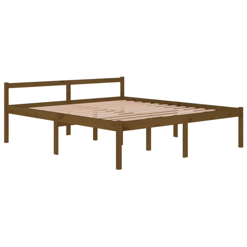Bedframe Grenenhout Honingbruin 180X200 Cm 6Ft Super King
