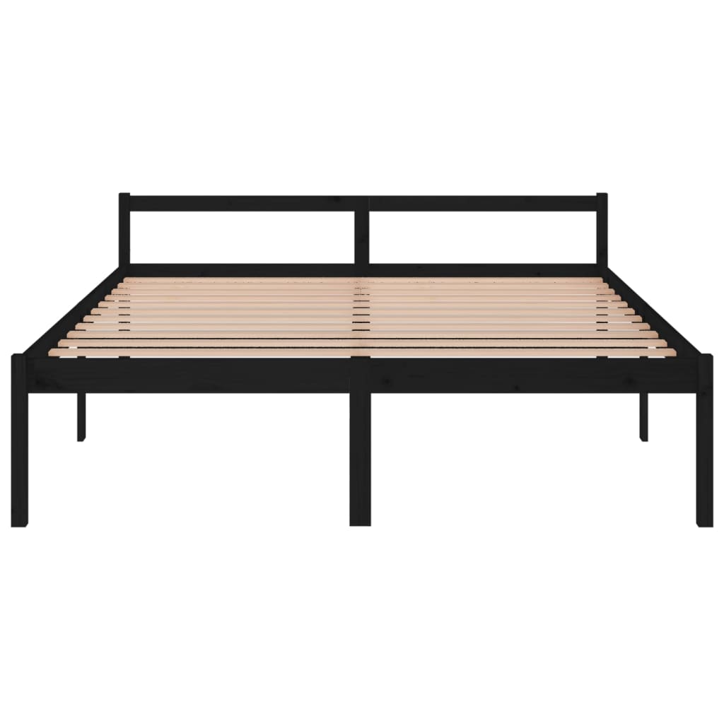 Bedframe Massief Grenenhout Zwart 180X200 Cm 6Ft Super King