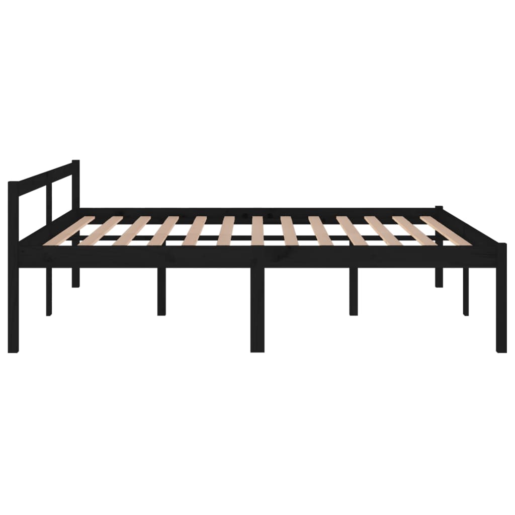 Bedframe Massief Grenenhout Zwart 180X200 Cm 6Ft Super King