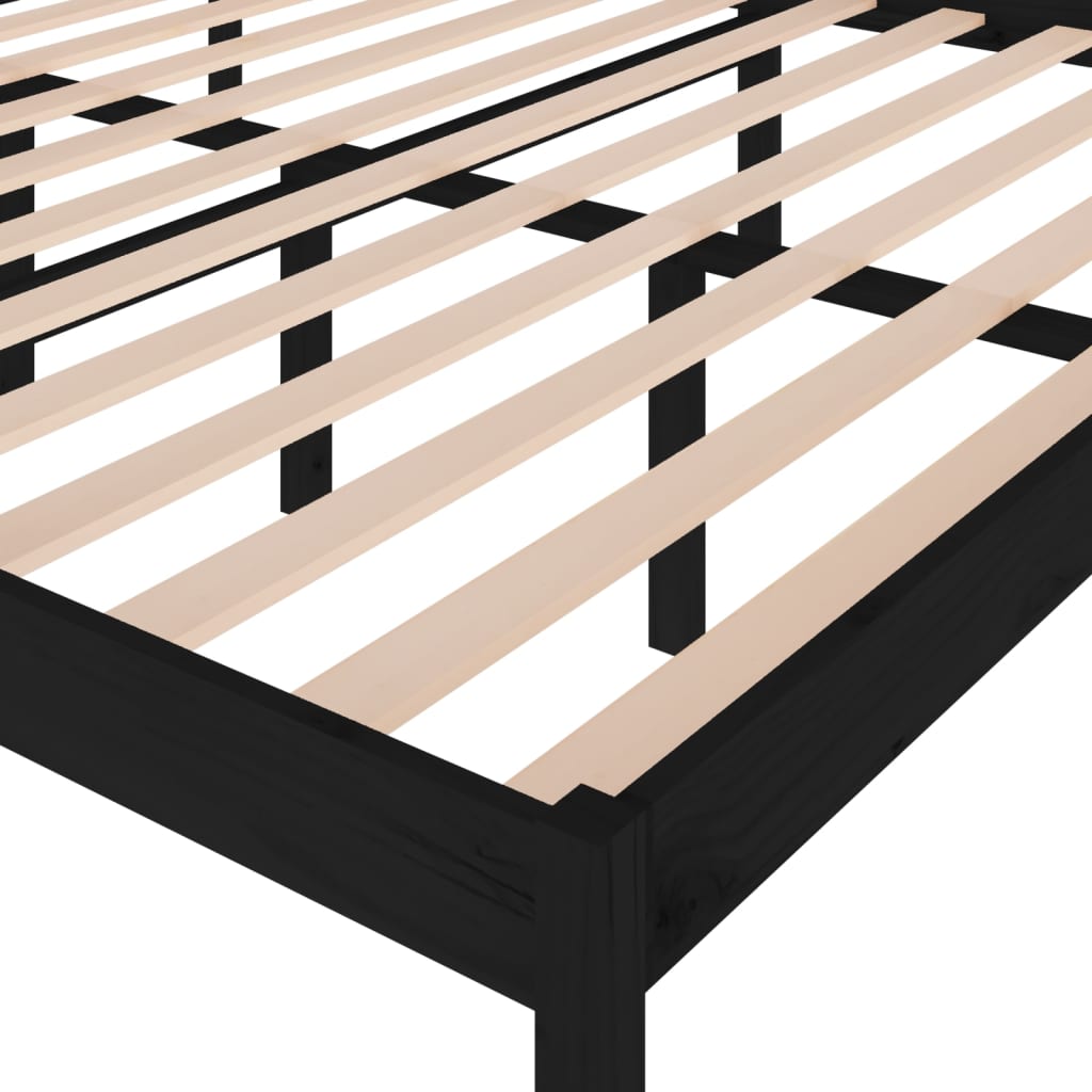 Bedframe Massief Grenenhout Zwart 180X200 Cm 6Ft Super King