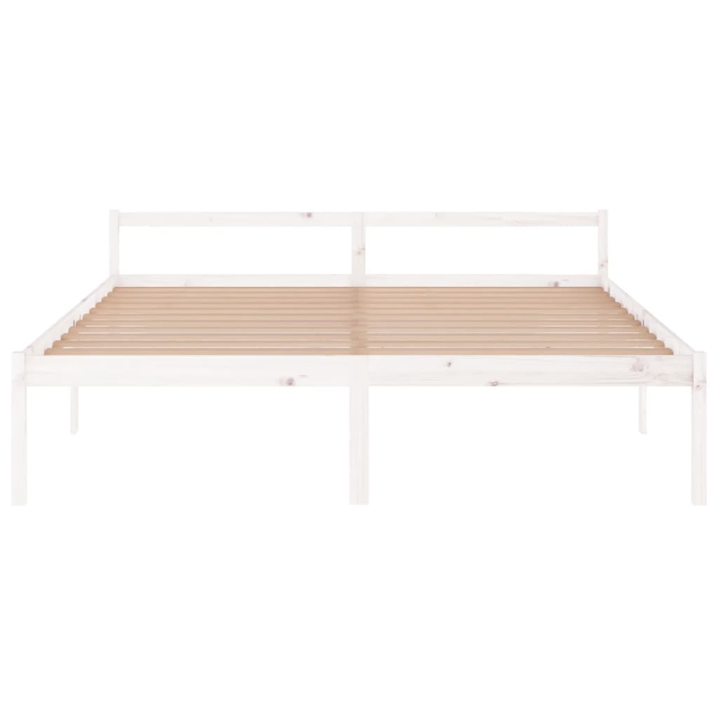 Bedframe Massief Grenenhout Wit 200X200 Cm
