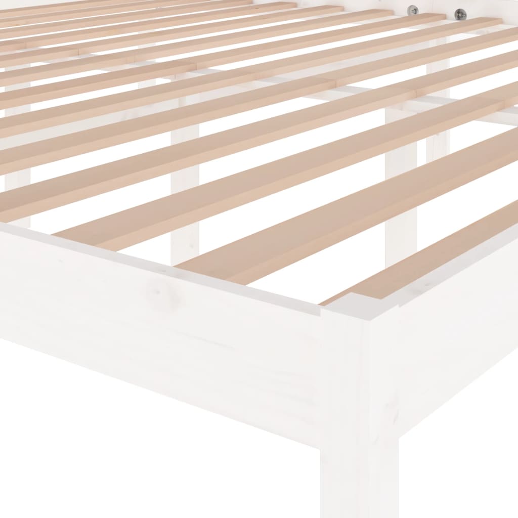 Bedframe Massief Grenenhout Wit 200X200 Cm