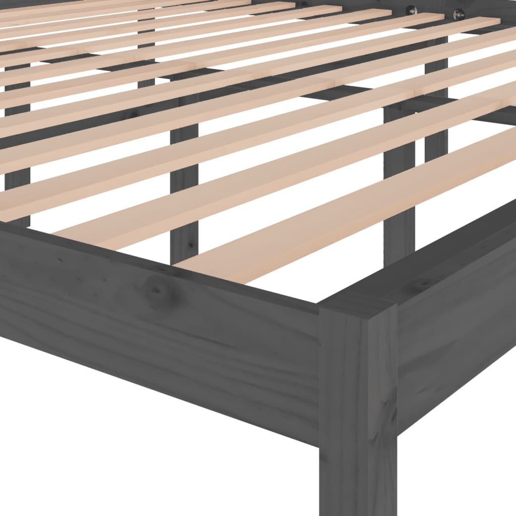 Bedframe Massief Grenenhout Grijs 200X200 Cm